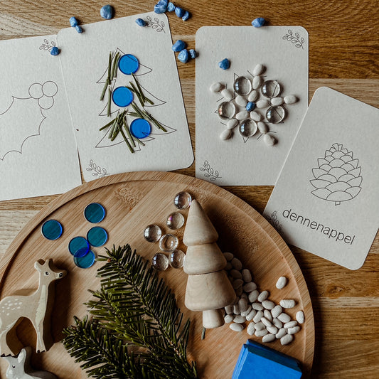 winter flash cards hey wildebras -speelkaarten over het seizoen - montessori leermiddel van 'hey wildebras'