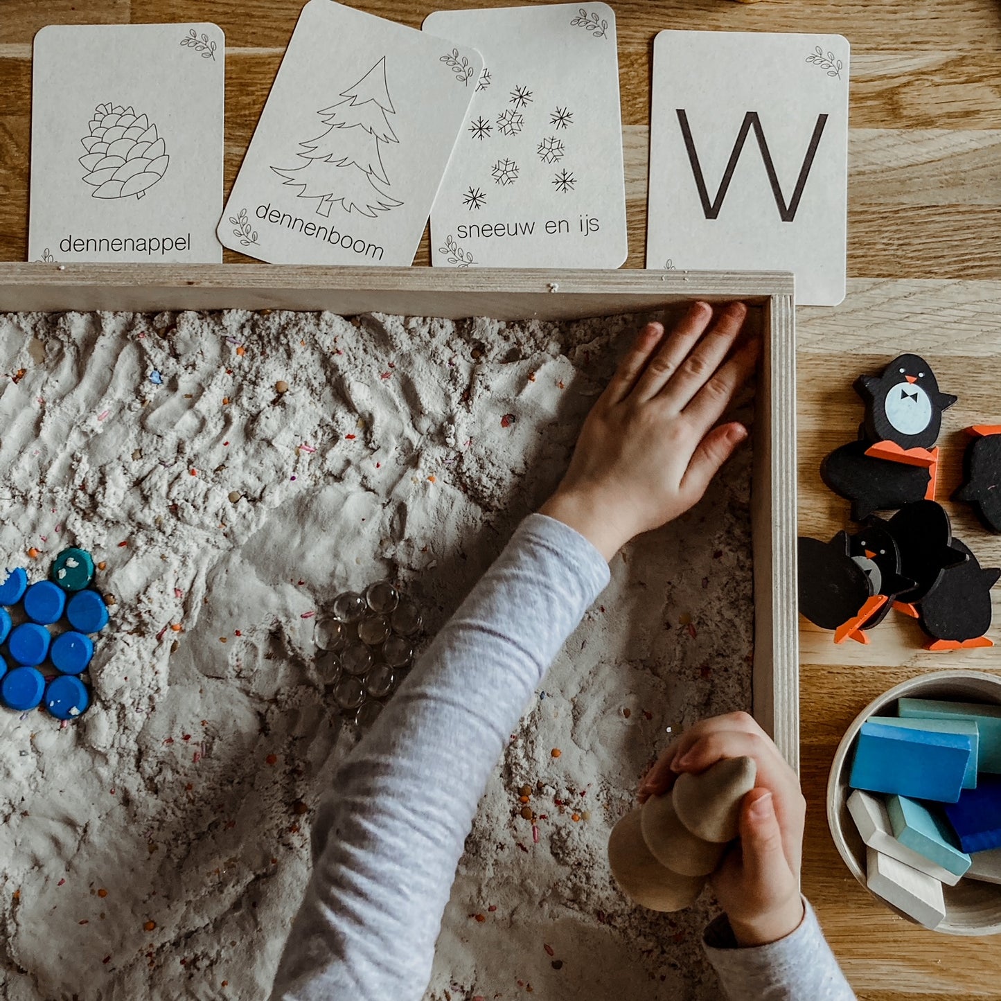 winter flash cards hey wildebras -speelkaarten over het seizoen - montessori leermiddel van 'hey wildebras'